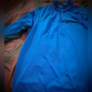 Men's Blue and Black FILA L Quarter-Zip Pullover Jacket